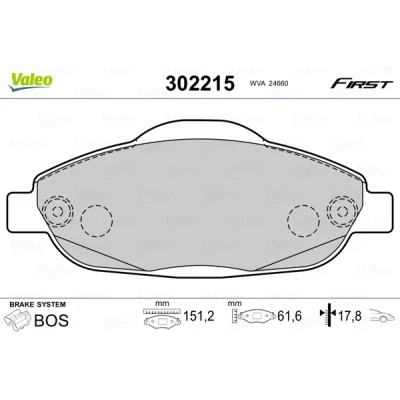 Afbeelding van Valeo Remblokset 302215