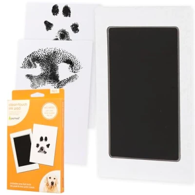 Afbeelding van Pearhead M/L huisdier Clean Touch inktkussen, inktloos geen rommel zwart inktkussen voor katten of honden, huisdiereigenaar moet het hebben, geheugen aandenken, medium/groot
