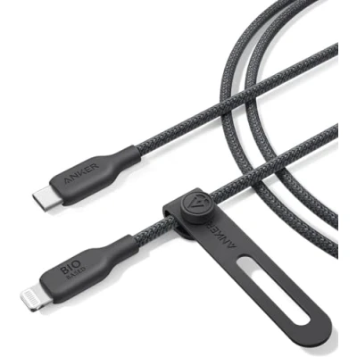Afbeelding van Anker USB C naar Lightning oplaadkabel, 541 biologisch nylon oplaadkabel (fantoom zwart, 180 cm), MFi gecertificeerd, snellaadkabel voor iPhone 14 / Plus/Pro Max 13 Pro 12 11 X XS XR