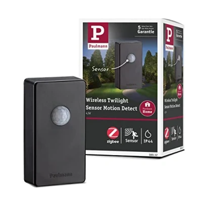 Afbeelding van Paulmann 18012 Plug &amp; Shine SmartHome Zigbee draadloze bediening schemeringssensor/bewegingsmelder, buitenverlichting, antraciet, sensorbesturing