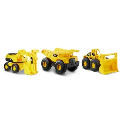 Afbeelding van CatToysOfficial Set van officiële CAT bouwvoertuigen voor kinderen vanaf 2 jaar, bouwmachines, kiepwagen, oplader, graafmachine, gelede onderdelen.