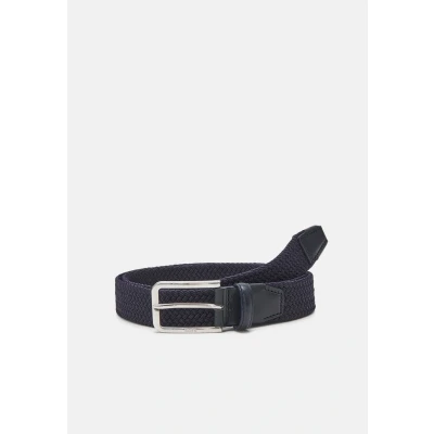 Afbeelding van HUGO BOSS heren Clorio elastische riem met leren details in de kleur Donkerblauw, maat: 85 cm