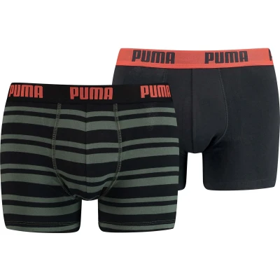 Afbeelding van Puma Heritage Stripe Boxer 2 pack Army Green