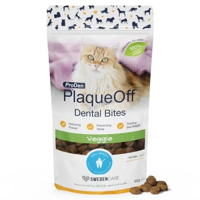 Afbeelding van ProDen PlaqueOff croq bites voor katten 2 x 60 g