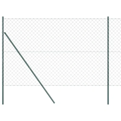 Afbeelding van vidaXL Kettinghek Set van 2 Groen Verzinkt staal 1.5 x 25 m Duurzaam