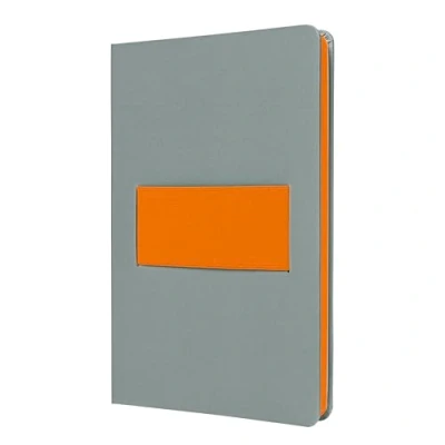Afbeelding van SIGEL LS200 Notizbuch Linescape, ca. A5, kariert, hellgrau, neon orange: Notebook Neo, Light Grey / Orange, Hardcover