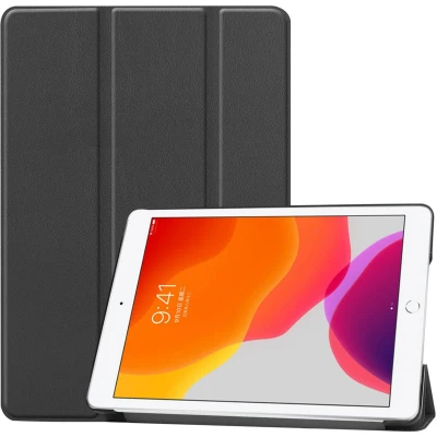 Afbeelding van Apple iPad 10.2 (2020) Hoes: iMoshion Trifold Bookcase Zwart Kunstleder Tablet Hoezen