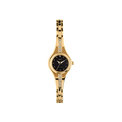 Afbeelding van Q &amp; Dames Q&amp;Q Goudkleurig stalen dameshorloge F13A 002PY Horloge Staal 20 mm