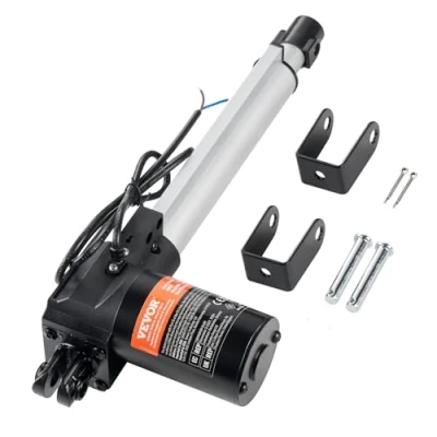 Afbeelding van VEVOR 6000N lineaire actuator, DC 12 V, aandrijving, IP44, elektrische motor, 200 mm, heflengte, geluidsniveau ≤ 50 dB, deuropener, 5 mm/s, rijsnelheid,