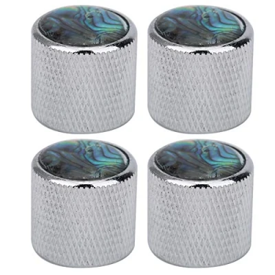 Afbeelding van 4 stuks reserveonderdelen voor volumeknop metalen koepelknop elektrische bas 6 mm (kleur shell zilver)