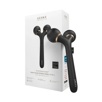 Afbeelding van GESKE SmartAppGuided™ Sonic Facial &amp; Body Roller 4 in 1 Dermaroller Apparaat voor gezicht en lichaam Dermarol Professionele gezichtsroller Verstevigt definieert