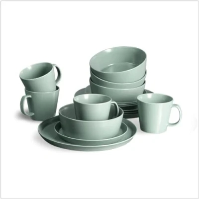 Afbeelding van Serviesset Sweet Scandi mint, 16 delig, aardewerk incl. kopjes, ontbijtborden, grote borden, soepborden en mueslischaaltjes