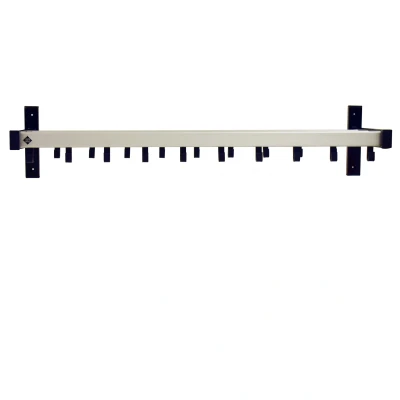 Afbeelding van Basic Pro line wandgarderobe met 19 haken grijs/zwart