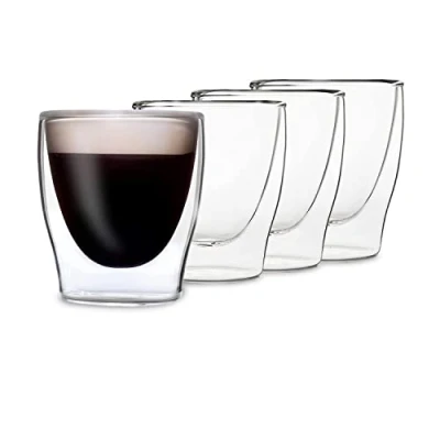 Afbeelding van DUOS 4X 80 ml espressoglazen set dubbelwandige thermoglazen, koffieglazen, shotglazen dubbelwandig schnapsglazen van Feelino