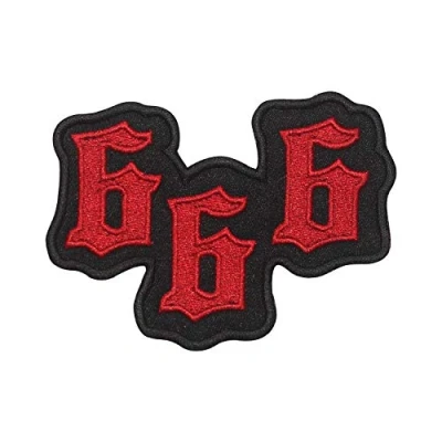 Afbeelding van Duivel 666 Geborduurd ijzer op naaien patch badge voor kleding etc.