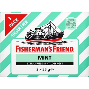 Afbeelding van Fishermansfriend Strong mint suikervrij 25 gram 3 stuks