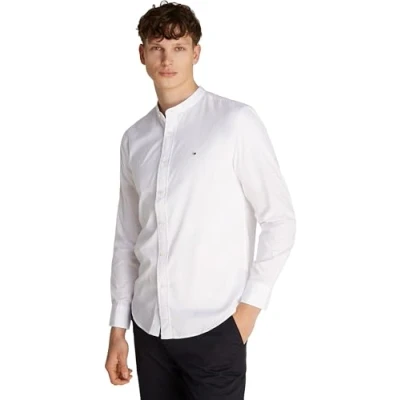 Afbeelding van Tommy Hilfiger FLEX Solid Shirt Overhemd, Heren, Maat: Medium, White