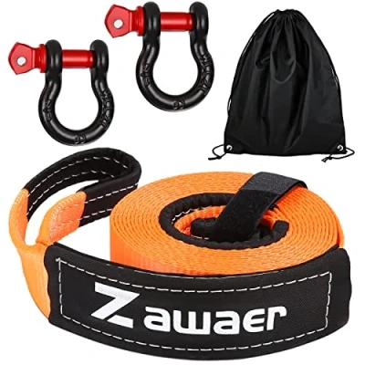 Afbeelding van Zawaer Sleepkabel voor auto, 10T, uiterst sterk, breukvastheid van 12.000 kg, 5 meter x cm, in noodgevallen, met bewaartas, verbeterd, veiliger