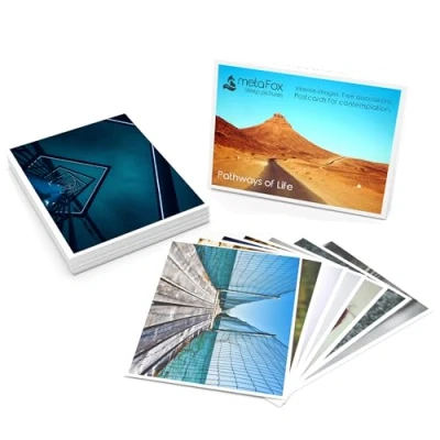 Afbeelding van metaFox coaching Afbeeldingskaarten, Pathways of Life, 52 hoogwaardige ansichtkaarten voor en therapie, als Icebreaker workshops teambuilding activiteiten