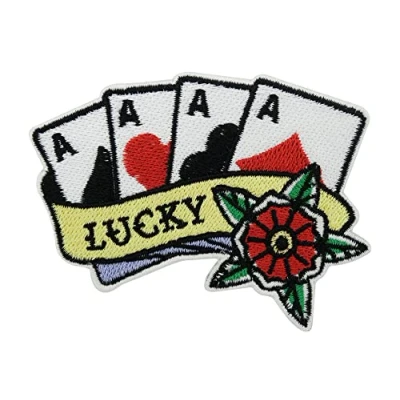 Afbeelding van Lucky Ass Kaartenpatch om op te strijken, biker tattoopatches, retro strijkplaatje, opstrijkbaar de motorfiets, Finally Home