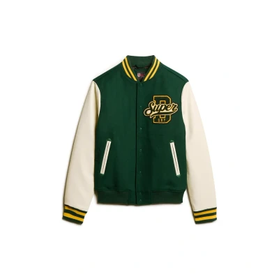 Afbeelding van Superdry Varsity Bomberjacks, Heren, Maat: Large, Pine green