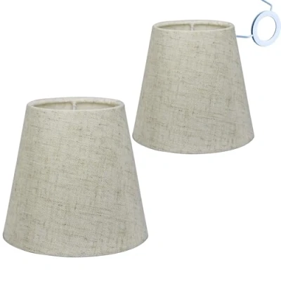 Afbeelding van Sinta 2 stuks lampenkappen stof moderne vervanging lampenkap E14/E27 vervangende kap kleine hanglamp voor kaars kristal kroonluchter licht wandlamp tafellamp, linnen