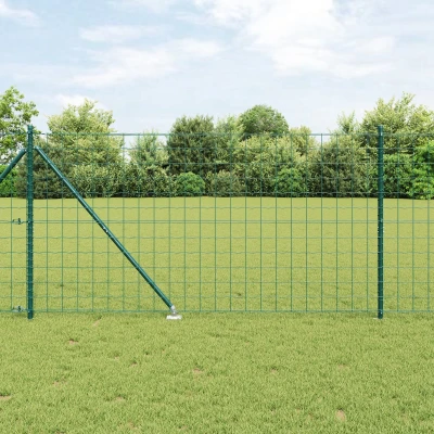 Afbeelding van vidaXL Euro Hek met 7 Spike Posts 1.4x10 m Verzinkt Staal Groen