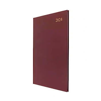 Afbeelding van Collins Debden Essential A4 Dagboek Week to View Planner 2024 Complete Dagelijks Wekelijks en Maandelijks formaat (Kastanjebruin)