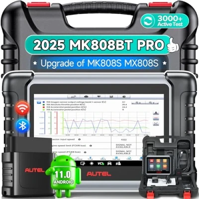 Afbeelding van Autel MaxiCOM MK808BT PRO Android 11 OS (Opgewaardeerd van MaxiCheck MX808S MK808S MK808), 2024 Bidirectionele Besturing Automotive Diagnostische Scantool, Alle Systeem, 28 Services, Steun BT506 MV108