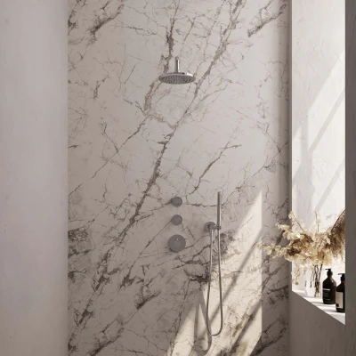 Afbeelding van Brauer Chroom Edition Regendoucheset inbouw hoofddouche 20cm Wandarm met inbouwdeel Gladde knoppen handdouche Staaf 1 stand Minimalistisch