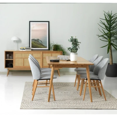 Afbeelding van Nordic Home Ivar eiken eetttafel 90x190 cm naturel Hout