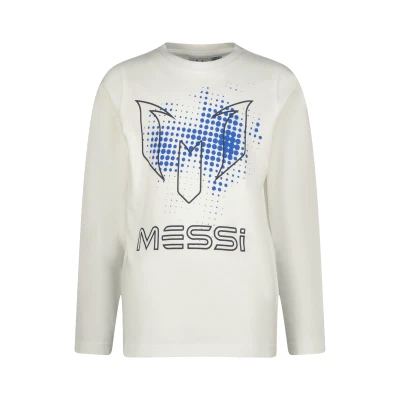 Afbeelding van Messi longsleeve Logo met printopdruk wit