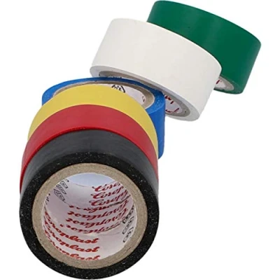 Afbeelding van cartrend Isolatietape voor elektriciens, gekleurde pvc tape, waterdicht, 6 stuks, 3,3 m x 19 mm