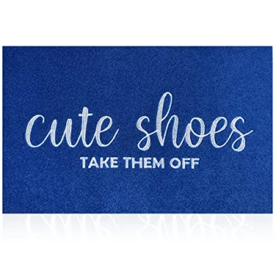 Afbeelding van AOAOPQ Grappige deurmat niet welkom matten voor voordeur buiten entree slip rubberen mat indoor boerderij decor keuken tapijten balkon terras blauw