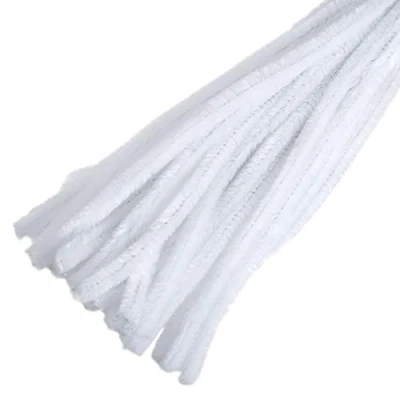 Afbeelding van Trimits Craft Synthetische Chenille Stam Pijp Reinigers, 30cm x 12mm, Wit