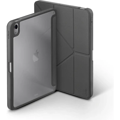 Afbeelding van Apple iPad Air 2022 Hoes: Uniq Moven Case Flipcase Charcoal TPU Tablet Hoezen