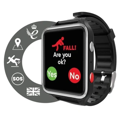 Afbeelding van CPR Guardian III SOS Persoonlijk Alarm Horloge met Fall Alert Detectie en GPS Locatie Tracking Zwart