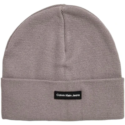 Afbeelding van Calvin Klein Jeans Patch Beanie Unisex Muts, Maat: One Size, Titanium