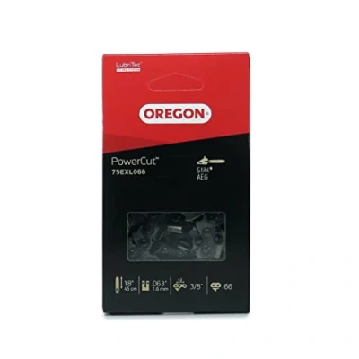 Afbeelding van Oregon PowerCut 3/8&quot; Zaagketting, .063&quot; (1,6 mm), Full Chisel Voor Kettingzaagmodellen Met Een 45 cm (18&quot;) Rail, 66 Aandrijfschakels, Geschikt AEG En Stihl (75EXL)