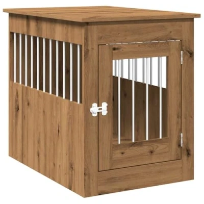 Afbeelding van vidaXL Hondenbench 55x80x68 cm bewerkt hout artisanaal eikenkleurig