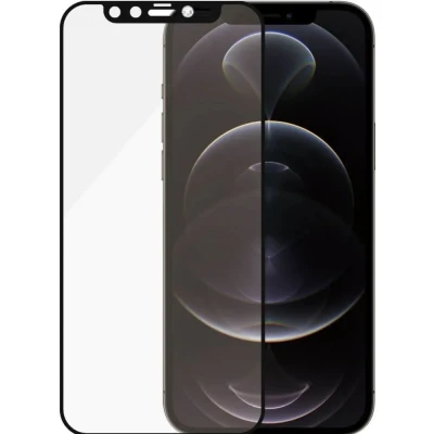 Afbeelding van PanzerGlass E2E microfractuur antibacterieel glas met Swarovsky Crystal camerahoes voor iPhone 12/12 Pro zwart frame