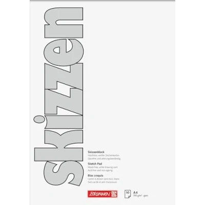 Afbeelding van Brunnen Schetpad A4 210 x 297 mm 190 g/vierkante m 50 pagina&#039;s, Wit