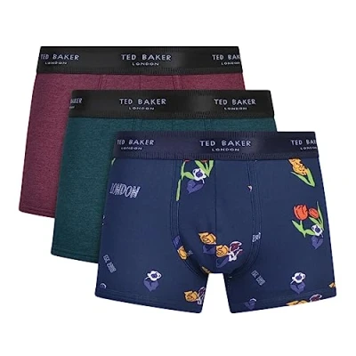 Afbeelding van Ted Baker Ondergoed Trunks voor heren, Botanische Tuin/Port Royale/Keppel Navy, XL