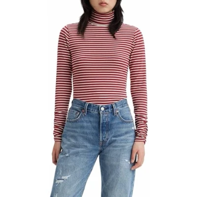 Afbeelding van Levi&#039;s Ruched Turtleneck Longsleeve, Dames, Maat: Small, Dill syrah