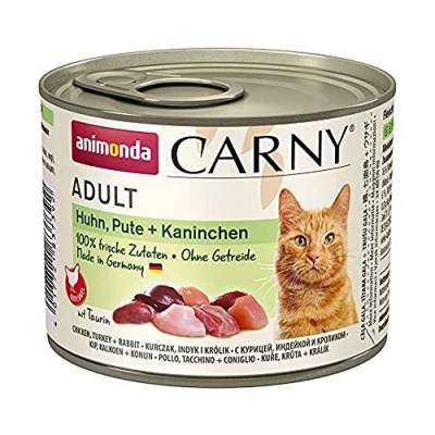 Afbeelding van animonda Carny Adult kattenvoer, nat voer voor volwassen katten, kippen, kalkoen + konijnen, 6 x 200 g