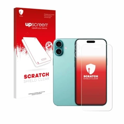Afbeelding van upscreen Screenprotector voor Apple iPhone 16 Plus (Voor+Camera) Folie Beschermfolie transparant