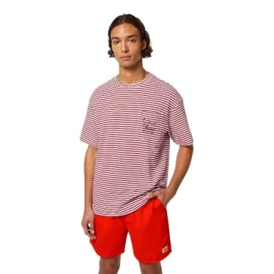 Afbeelding van Scotch &amp; Soda Relaxed FIT Pocket Tshirt print, Heren, Maat: Large, Roadside red