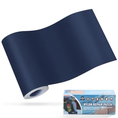 Afbeelding van nylon zelfklevende patches, 10x160cm OAZ waterdichte reparatie patch, Marineblauw, patch zelfklevend, voor tenten, donsjack, slaapzak, zak