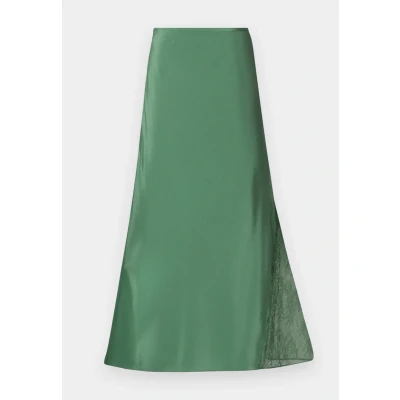 Afbeelding van Zadig&amp;Voltaire dames Jayla midi rok van zijde met details kant in de kleur Donkergroen, maat: FR1=EU36
