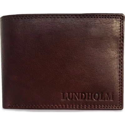 Afbeelding van Lundholm nappa leren portemonnee RFID anti skim bescherming Heren Bruin